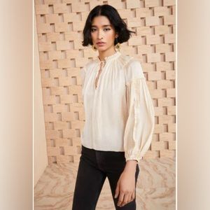 Ulla Johnson Maeve NWT cream long sleeve blouse, size 14